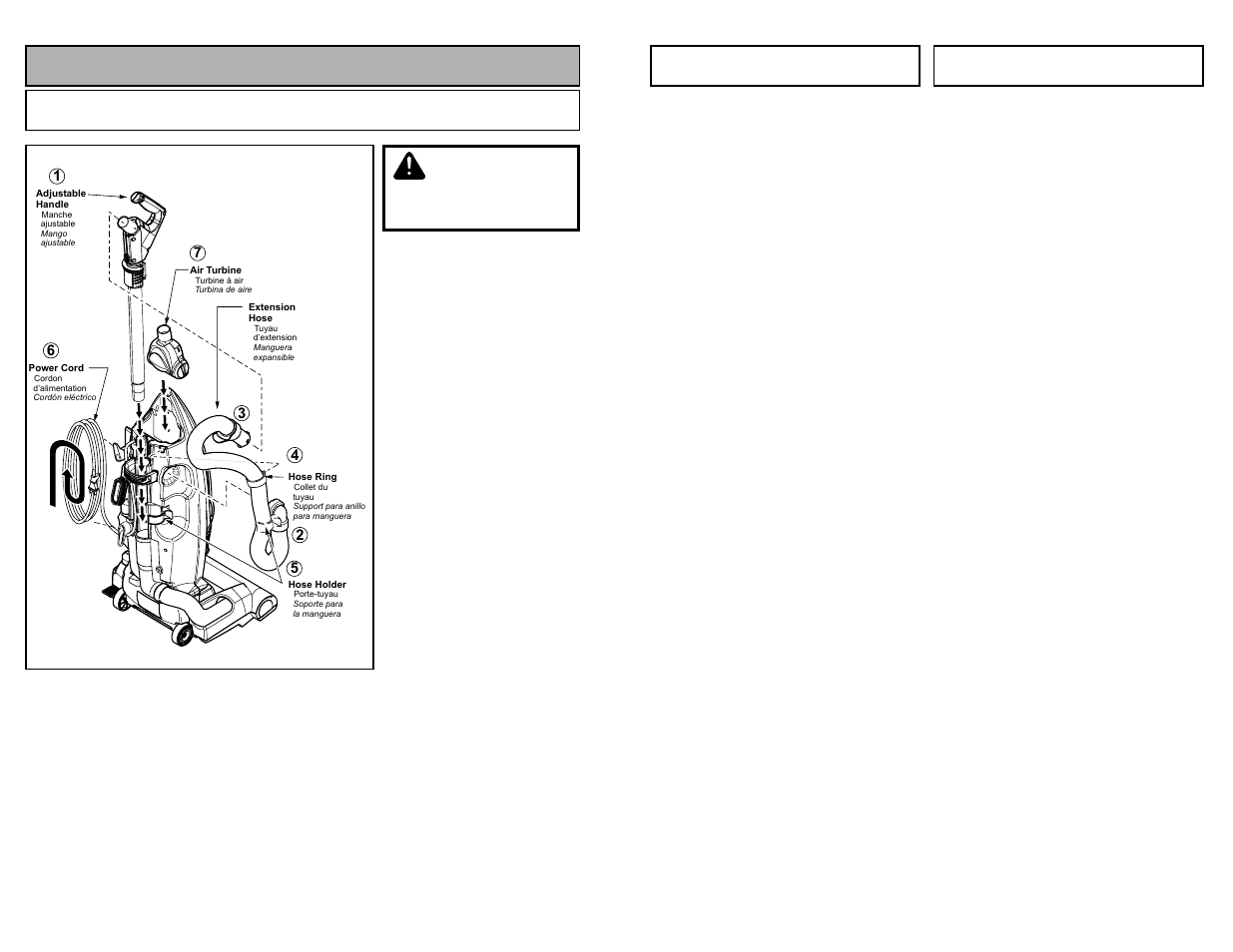 Nettoyage du boitier et des accissoires, Limpieza del exterior y de los herramientas, Assembly | Caution, Attaching components | Panasonic MC-V7720 User Manual | Page 49 / 60