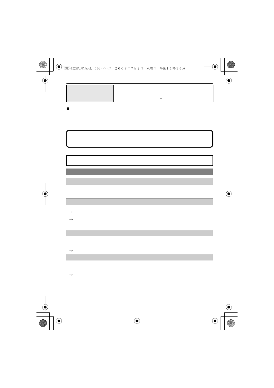 Troubleshooting | Panasonic DMC FZ 28 User Manual | Page 134 / 160