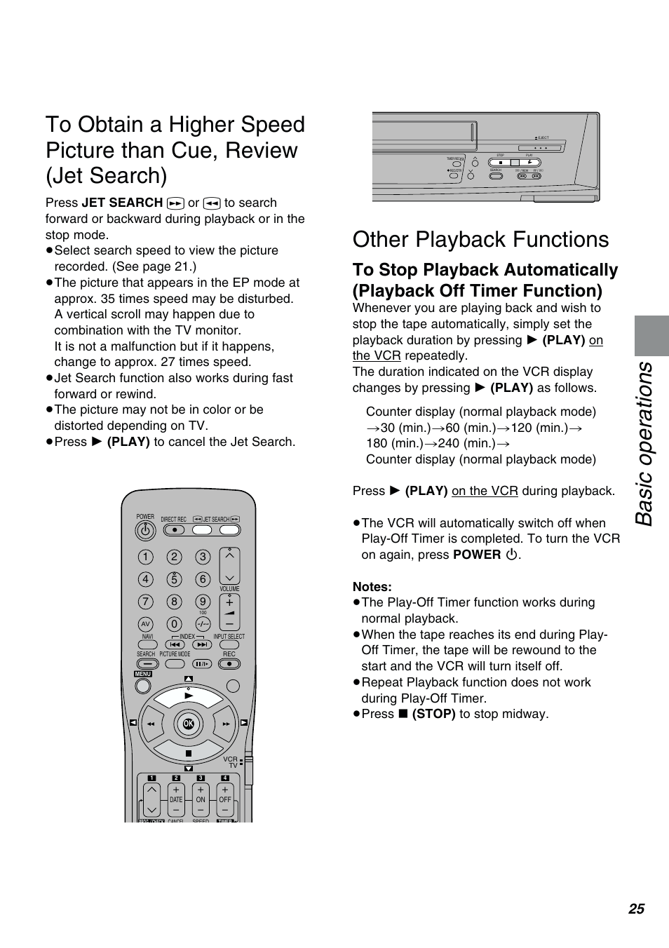 Basic operations, Other playback functions | Panasonic NV-FJ610PMP User Manual | Page 25 / 43