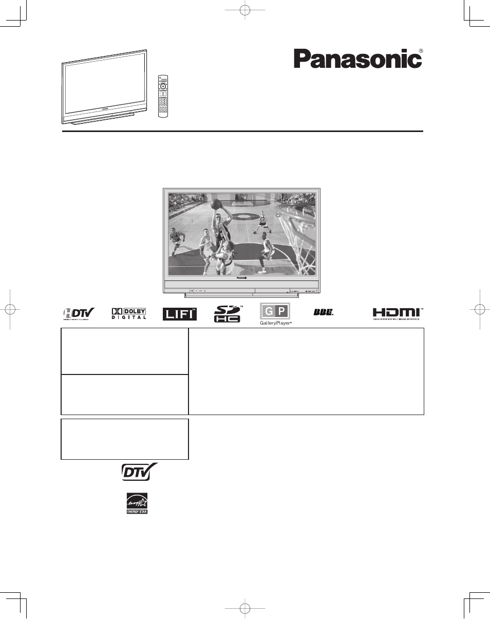 Panasonic PT-50LCZ70 User Manual | 68 pages