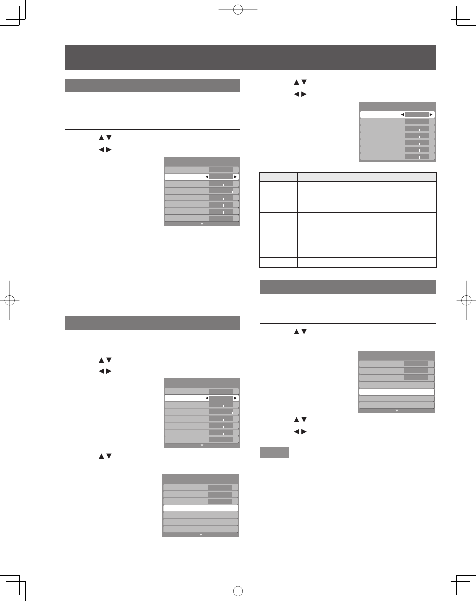 Picture mode, Pro setting, Zoom adjust | Picture adjustments (continued) | Panasonic PT-50LCZ70 User Manual | Page 36 / 68