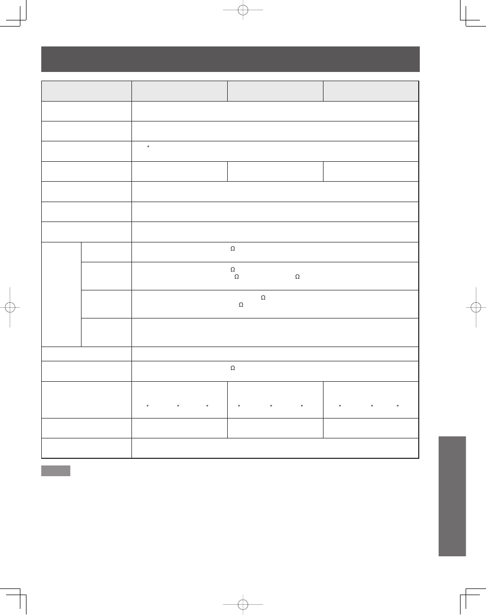 Specifications, Information | Panasonic PT-50LCZ70 User Manual | Page 63 / 68