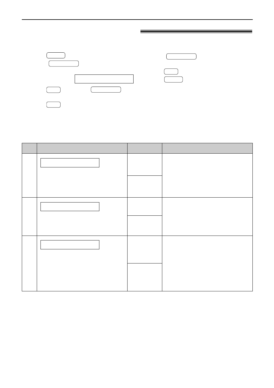 Features summary, Advanced features, Cont.) | How to set menu options programming table (cont.) | Panasonic KX-FL501E User Manual | Page 60 / 86