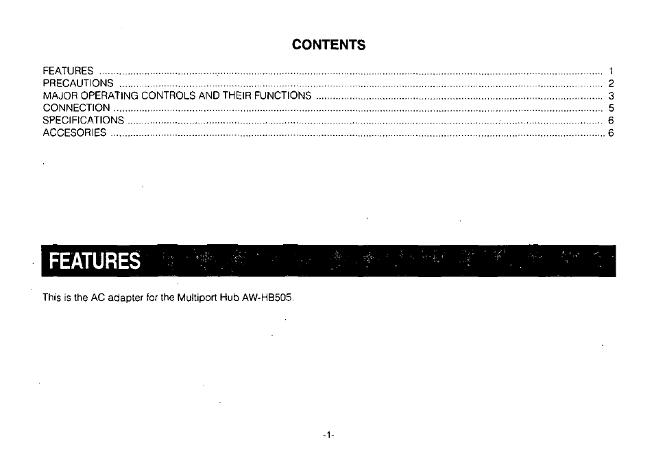 Features | Panasonic AW-PS505 User Manual | Page 3 / 8