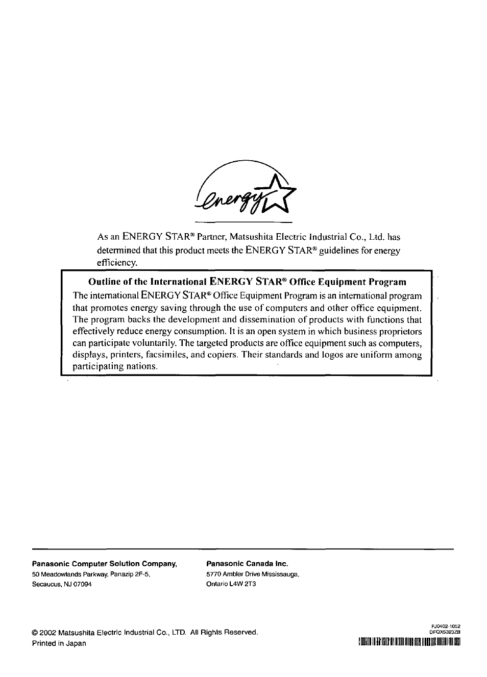 Panasonic CF-28 User Manual | Page 36 / 36