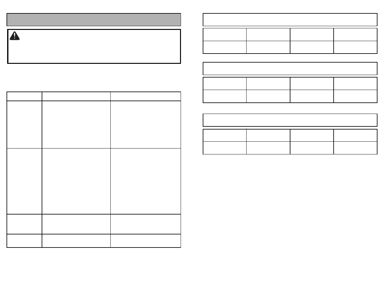 Before requesting service, Warning, Feature chart | Panasonic MC-UG509 User Manual | Page 38 / 48