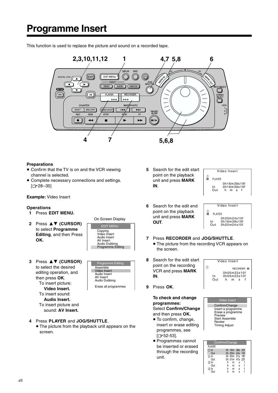 Programme insert | Panasonic NV-DV2000EC User Manual | Page 48 / 68