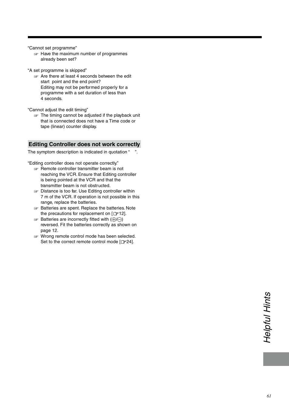 Helpful hints | Panasonic NV-DV2000EC User Manual | Page 61 / 68