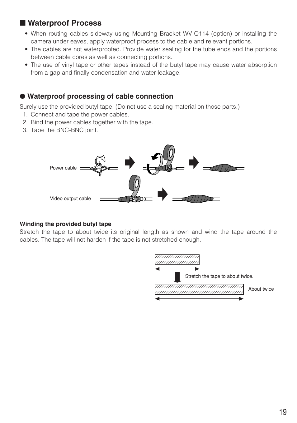 Waterproof process | Panasonic WV-CW484F User Manual | Page 19 / 50