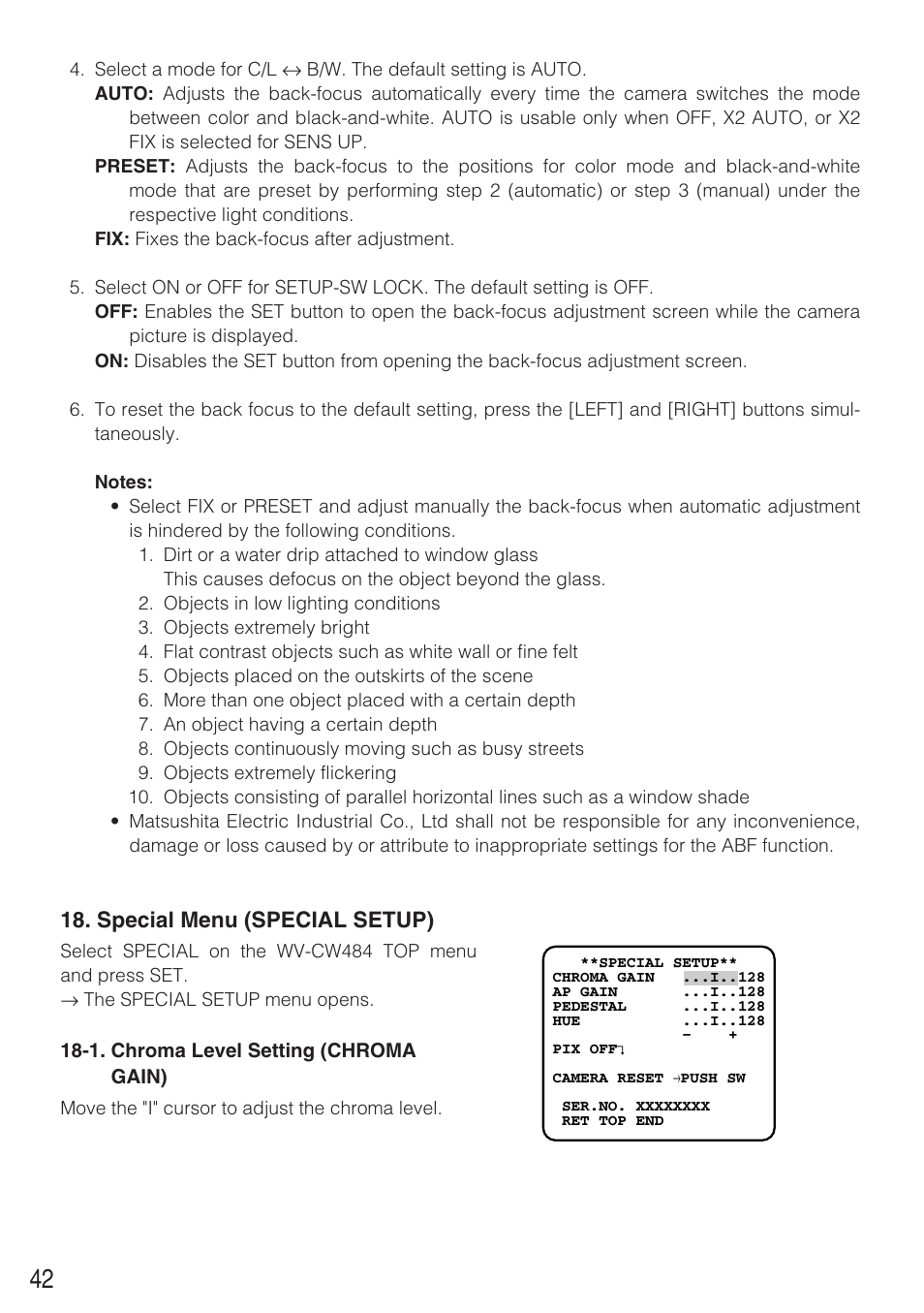 Panasonic WV-CW484F User Manual | Page 42 / 50