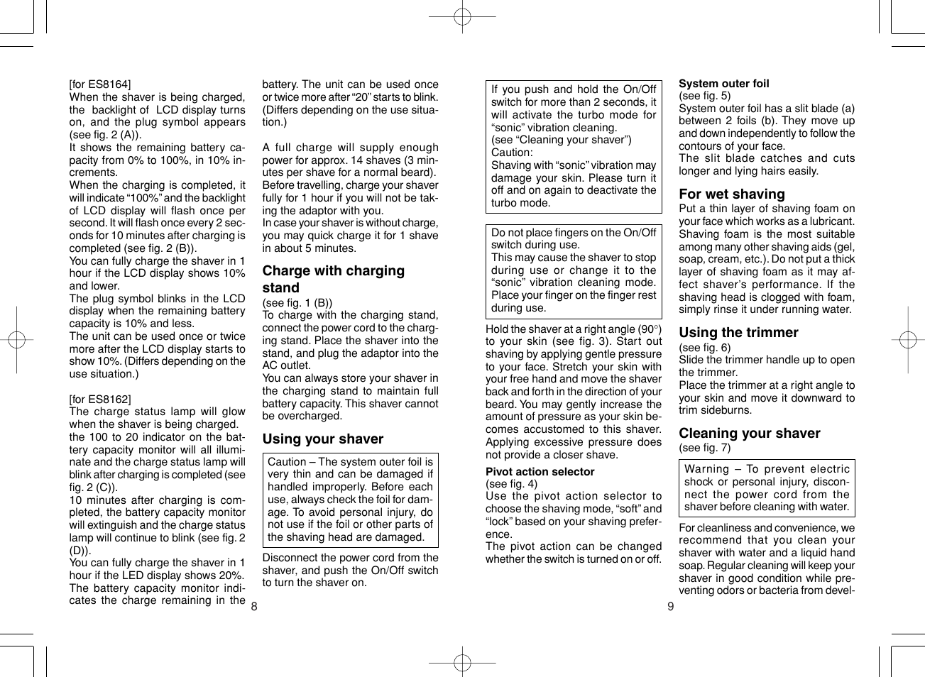 Panasonic ES8164 User Manual | Page 5 / 14