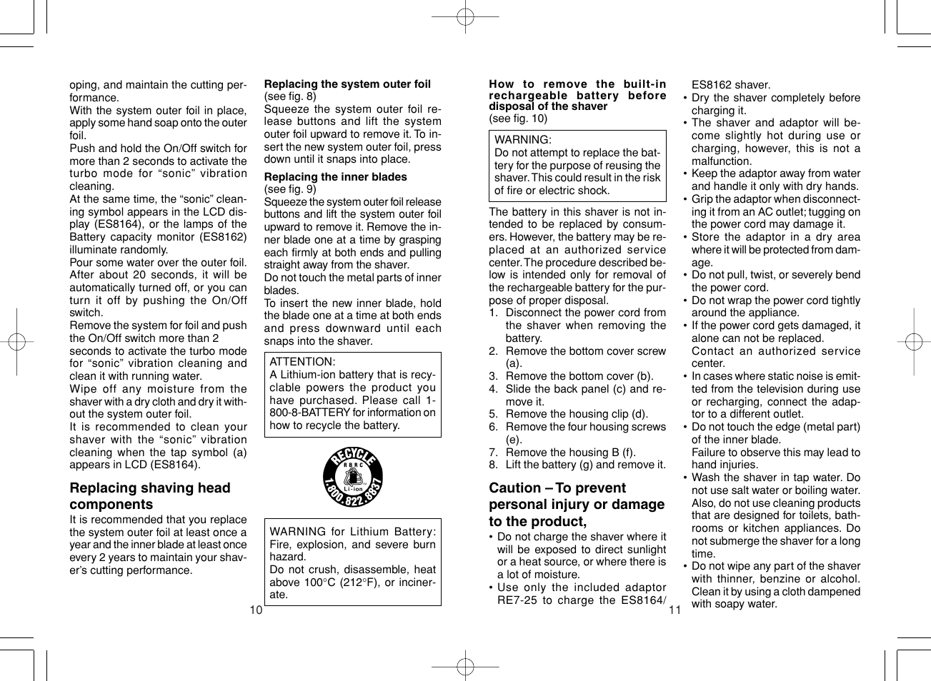 Panasonic ES8164 User Manual | Page 6 / 14