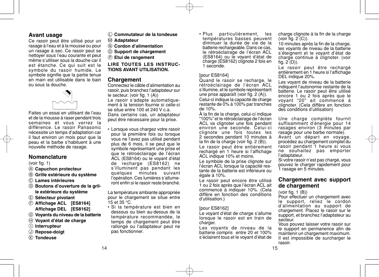 Panasonic ES8164 User Manual | Page 8 / 14