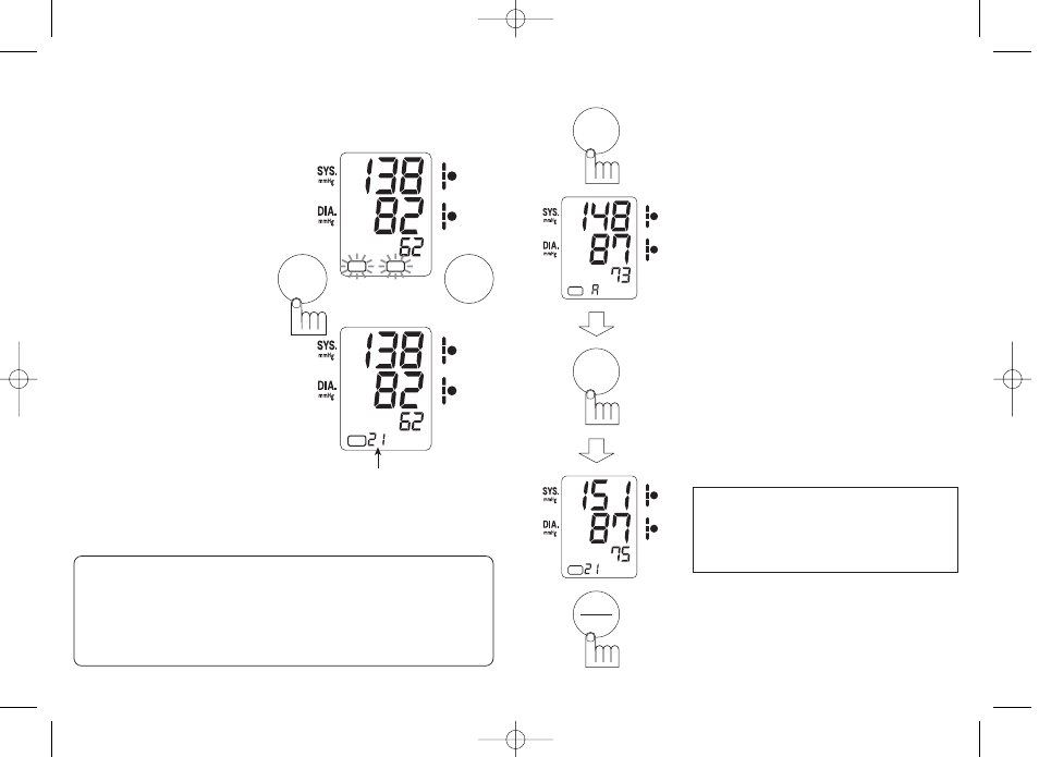 Storing blood pressure readings, Calling up readings from memory | Panasonic EW3111 User Manual | Page 8 / 10