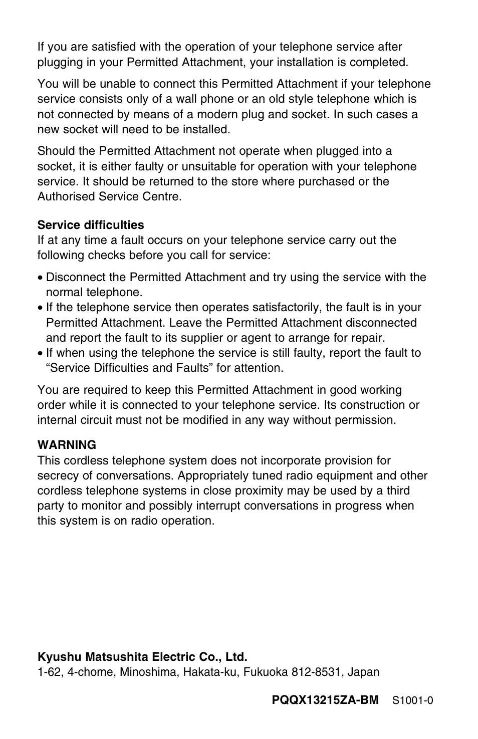 Panasonic KX-TC1220ALW User Manual | Page 60 / 60