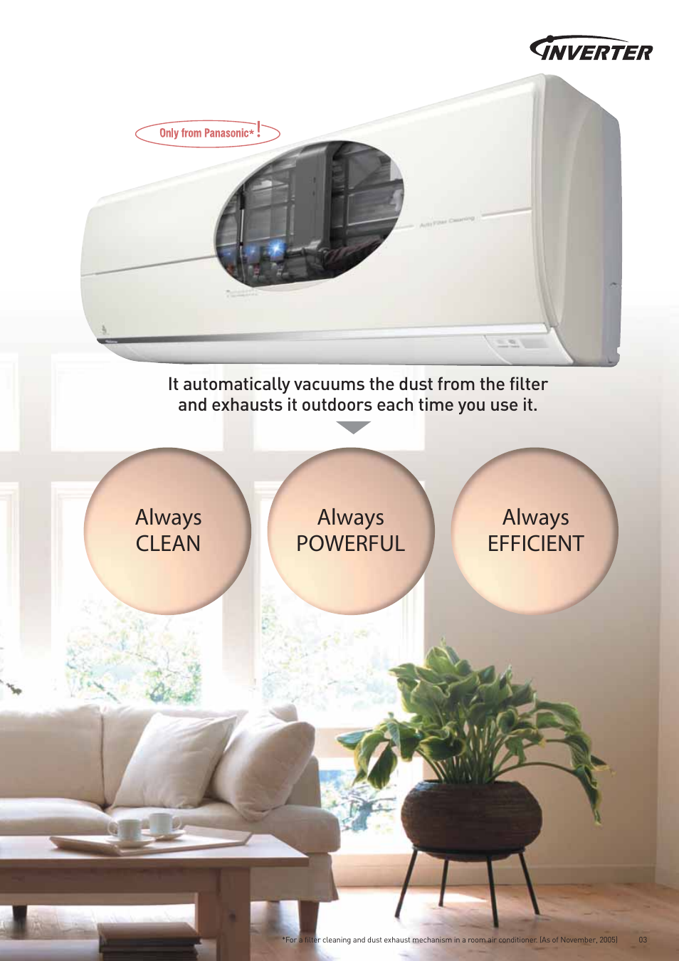 Always clean always powerful always efficient | Panasonic AC Robot 2006/2007 User Manual | Page 3 / 20