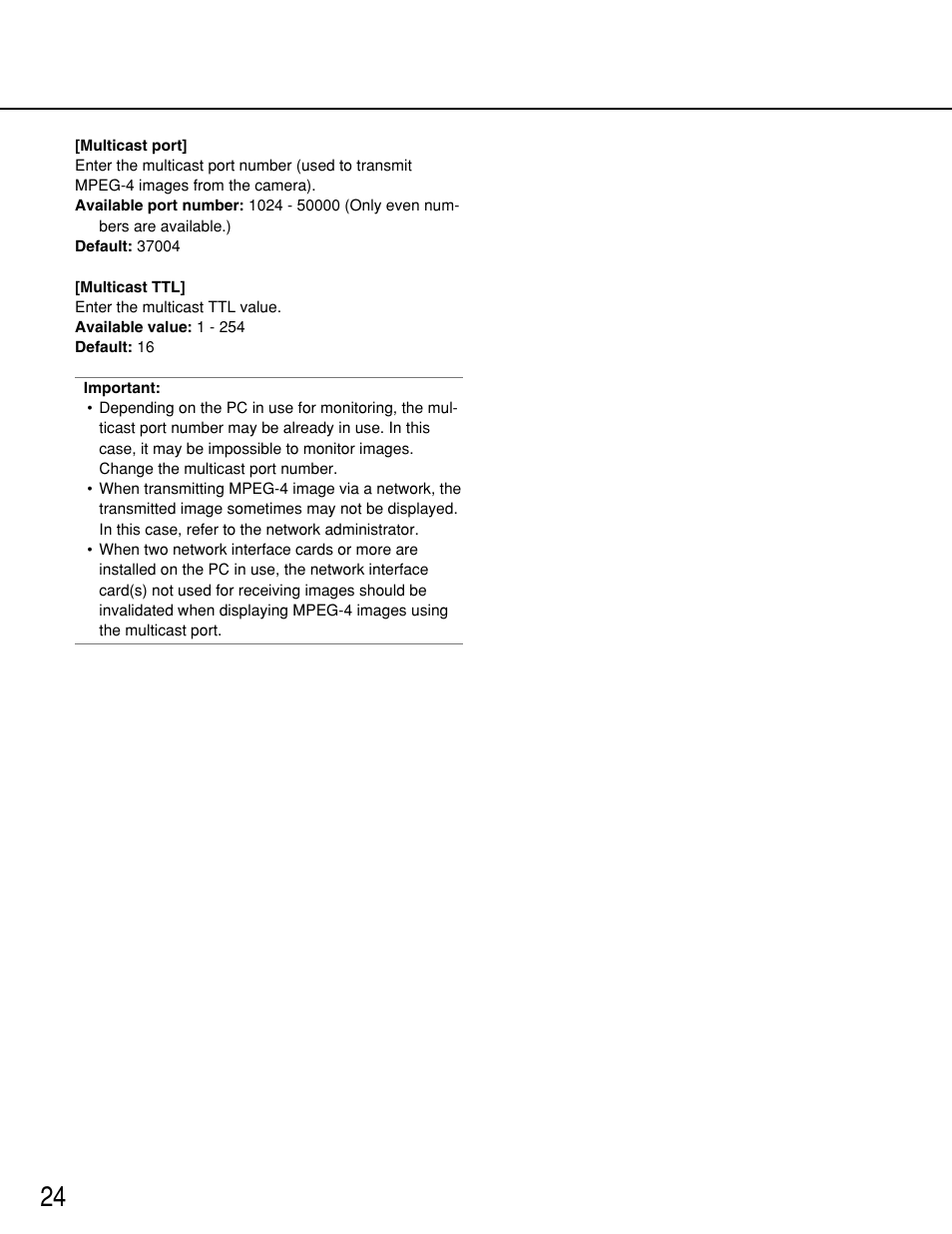 Panasonic WV-NP244 User Manual | Page 24 / 54
