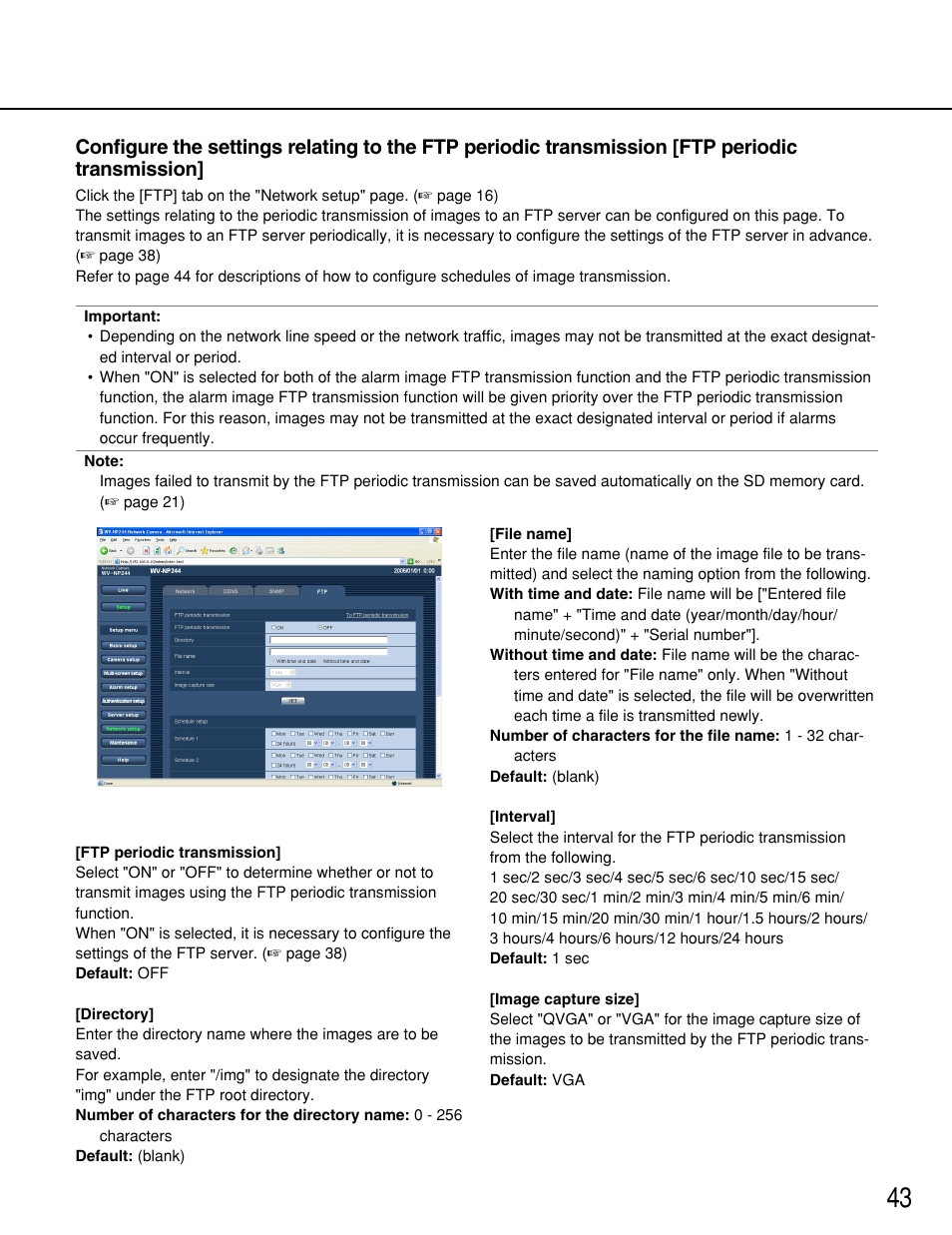 Panasonic WV-NP244 User Manual | Page 43 / 54
