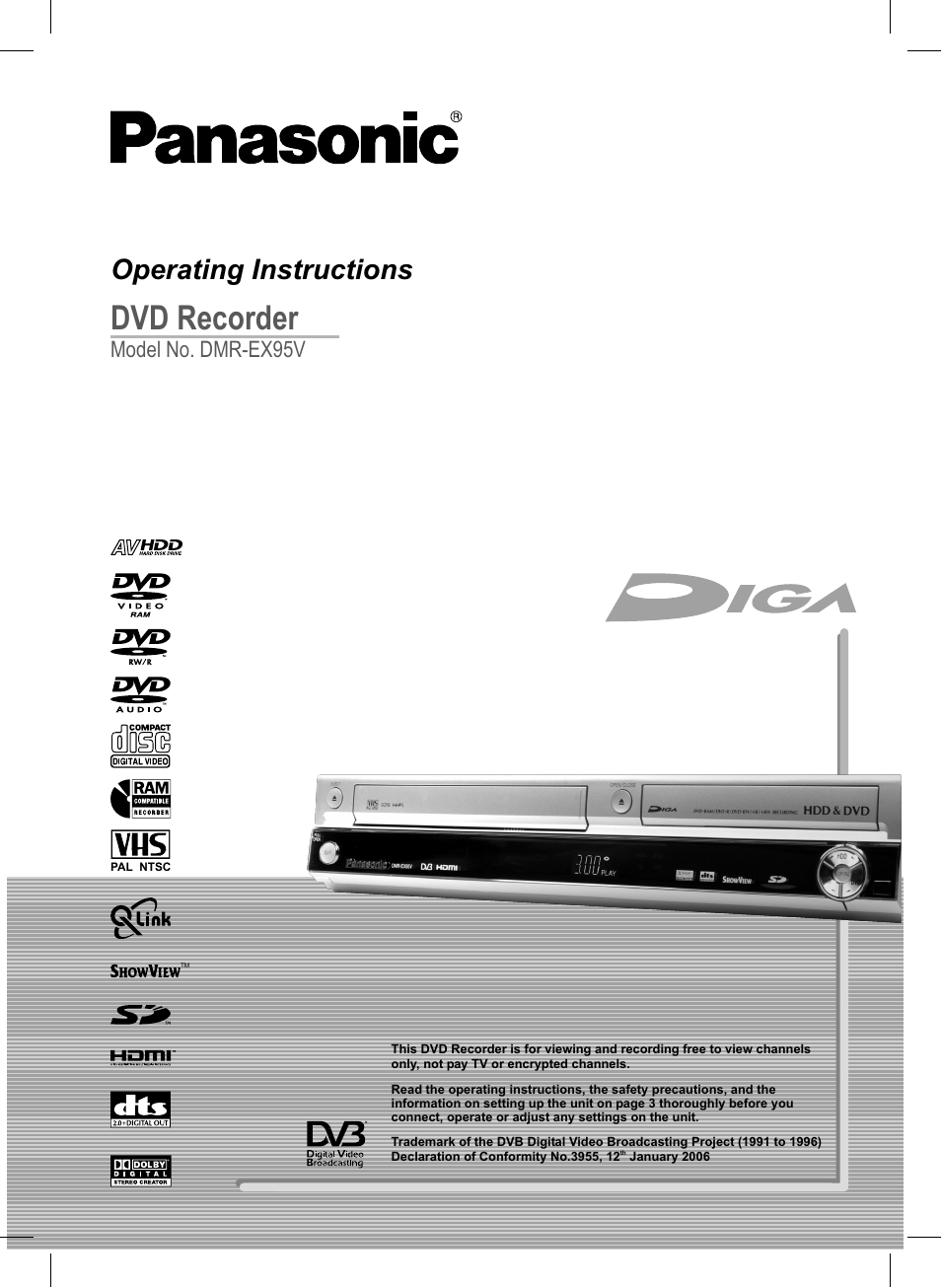 Panasonic DMR-EX95V User Manual | 84 pages