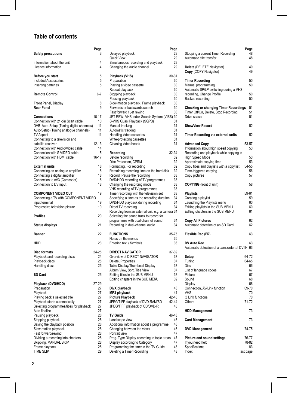 Panasonic DMR-EX95V User Manual | Page 2 / 84