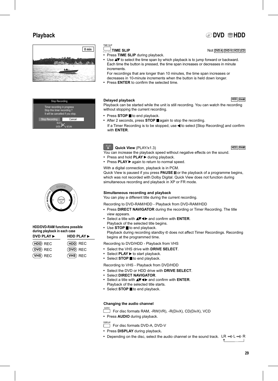 Seite29, Dvd hdd, Playback | Panasonic DMR-EX95V User Manual | Page 29 / 84