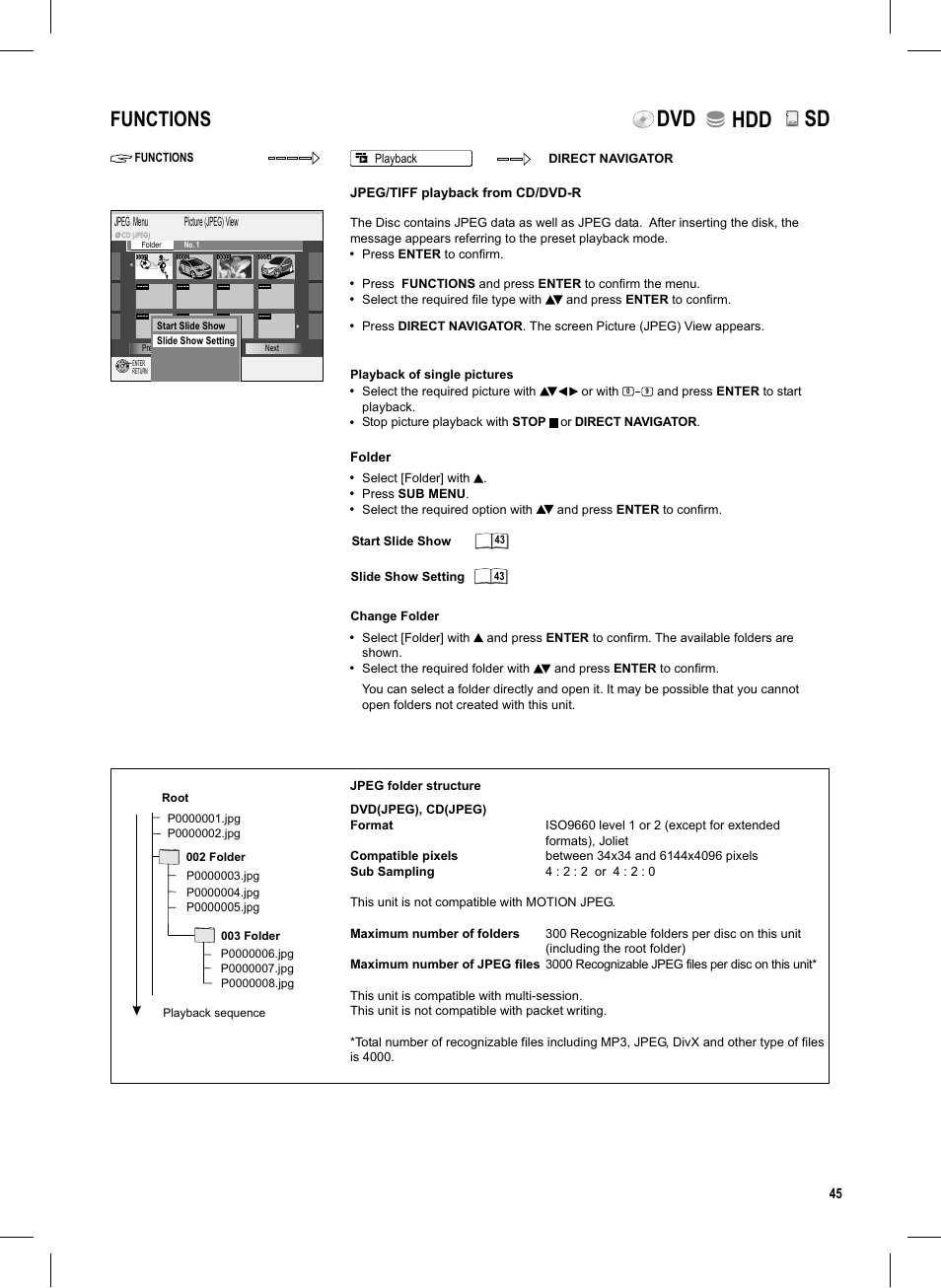 Seite45, Dvd hdd, Functions | Panasonic DMR-EX95V User Manual | Page 45 / 84