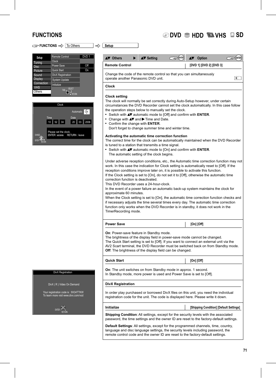 Seite71, Dvd hdd vhs, Functions | Panasonic DMR-EX95V User Manual | Page 71 / 84