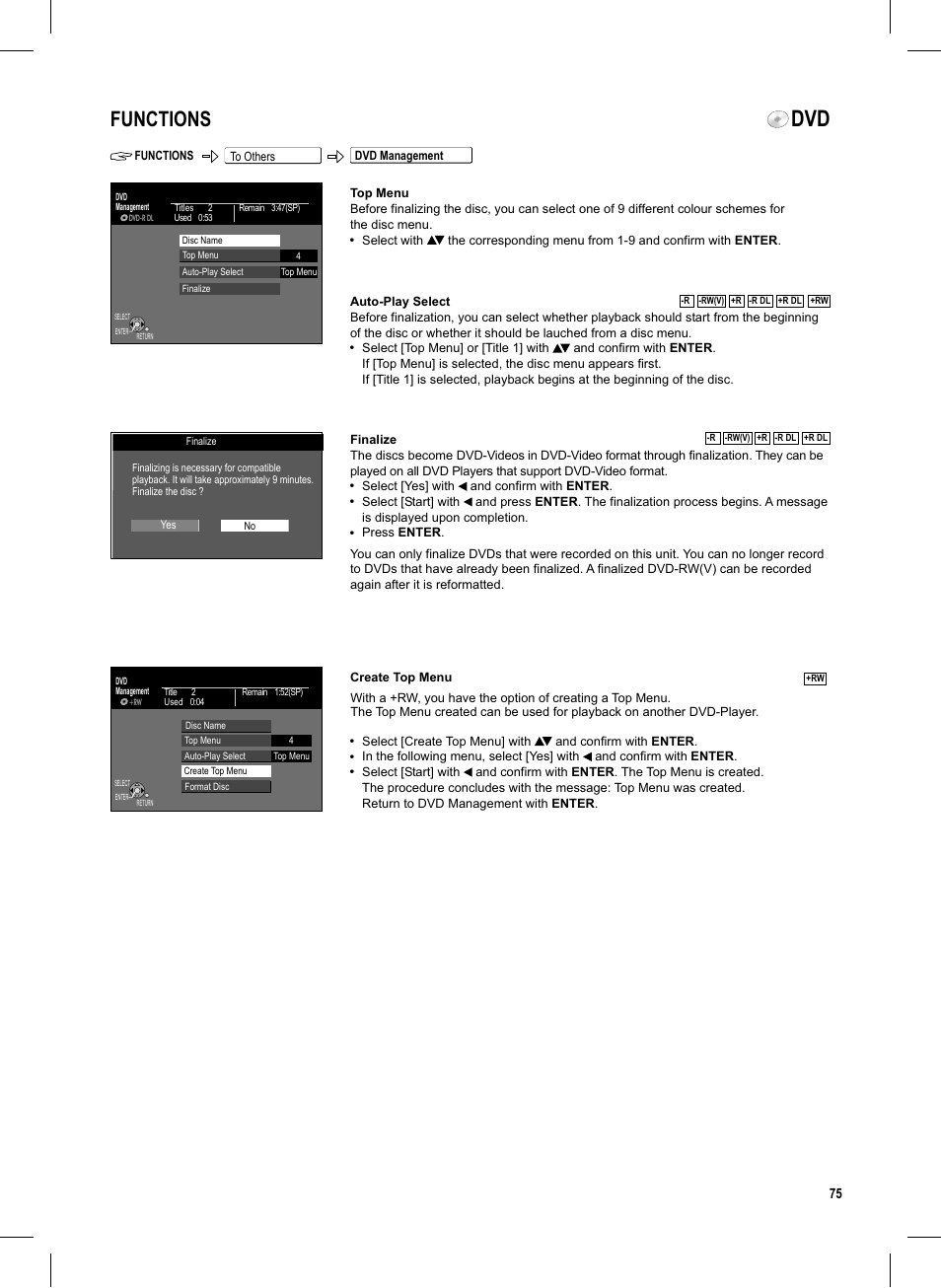 Seite75, Functions | Panasonic DMR-EX95V User Manual | Page 75 / 84