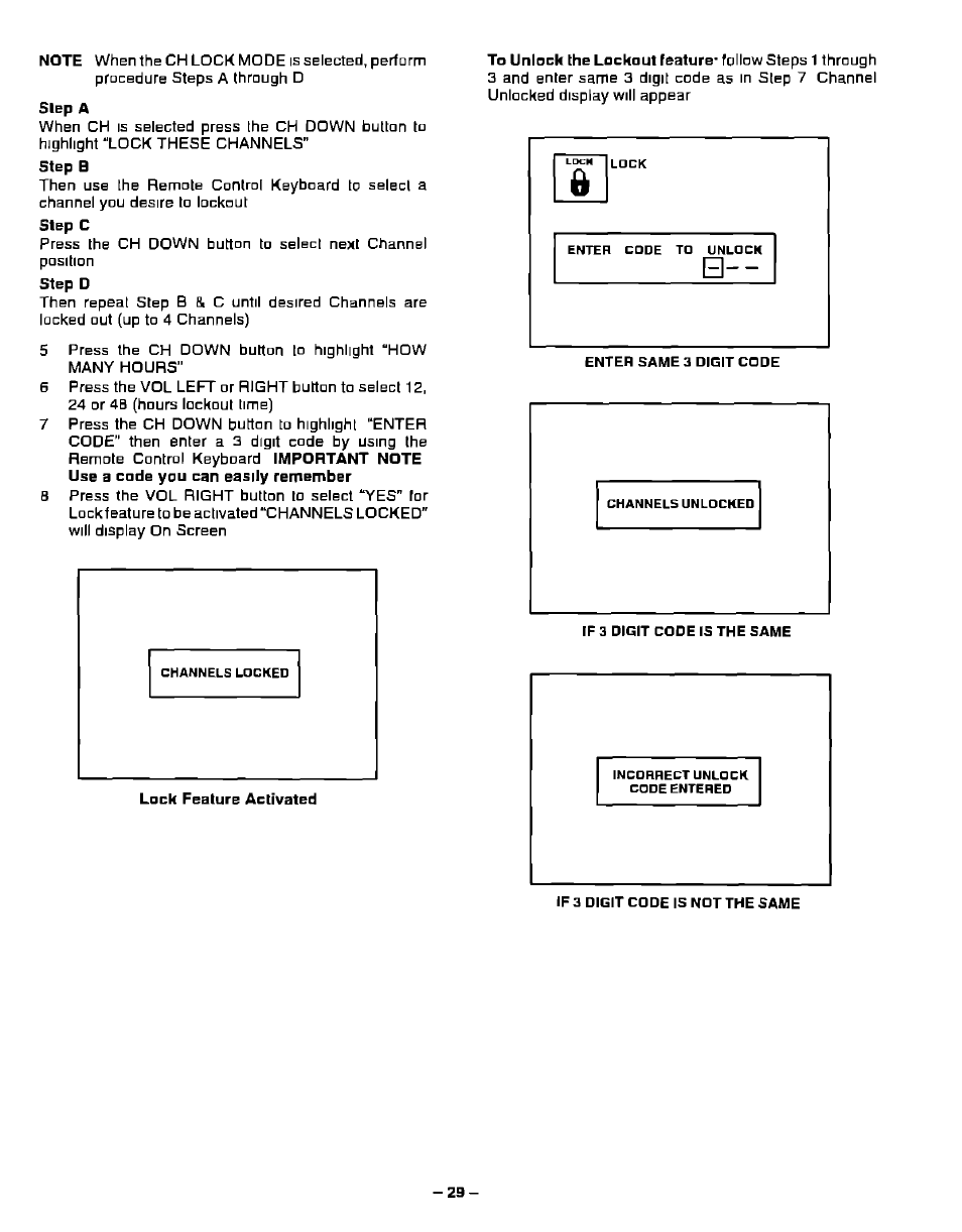Step a | Panasonic PT-51G40 User Manual | Page 29 / 44