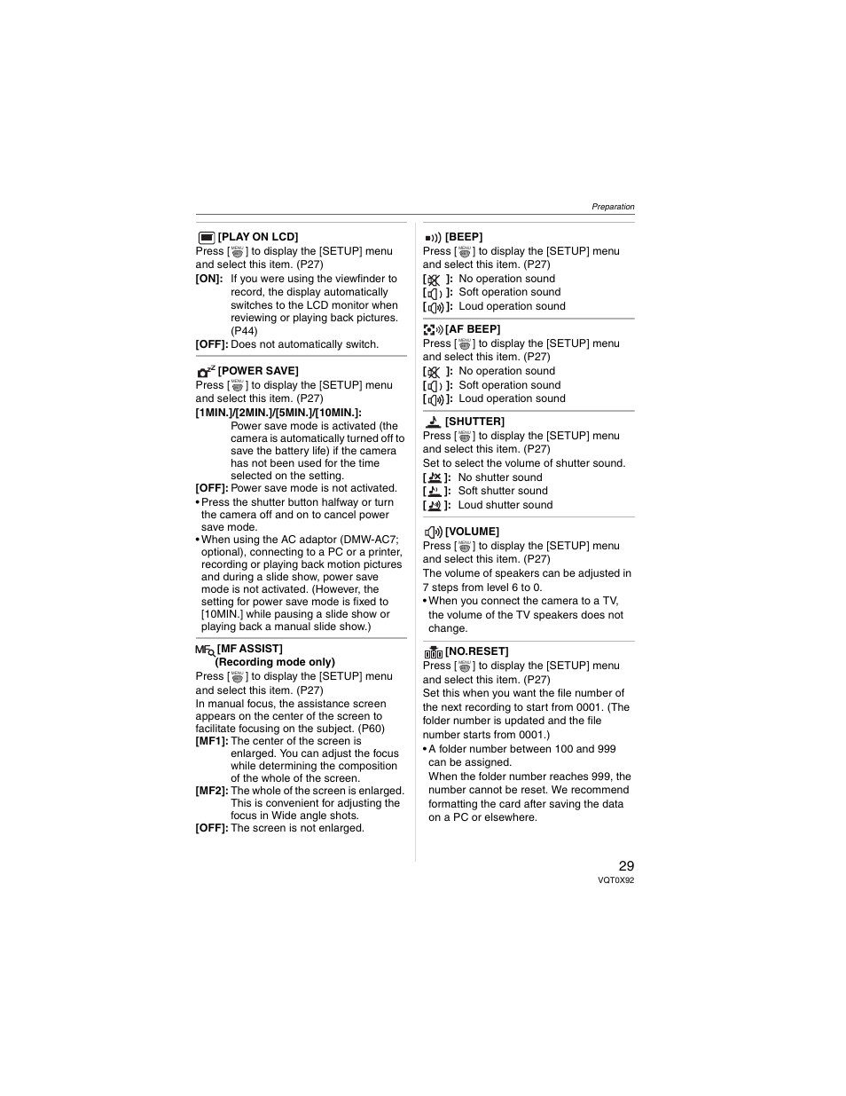 Panasonic DMC-FZ50 User Manual | Page 29 / 144