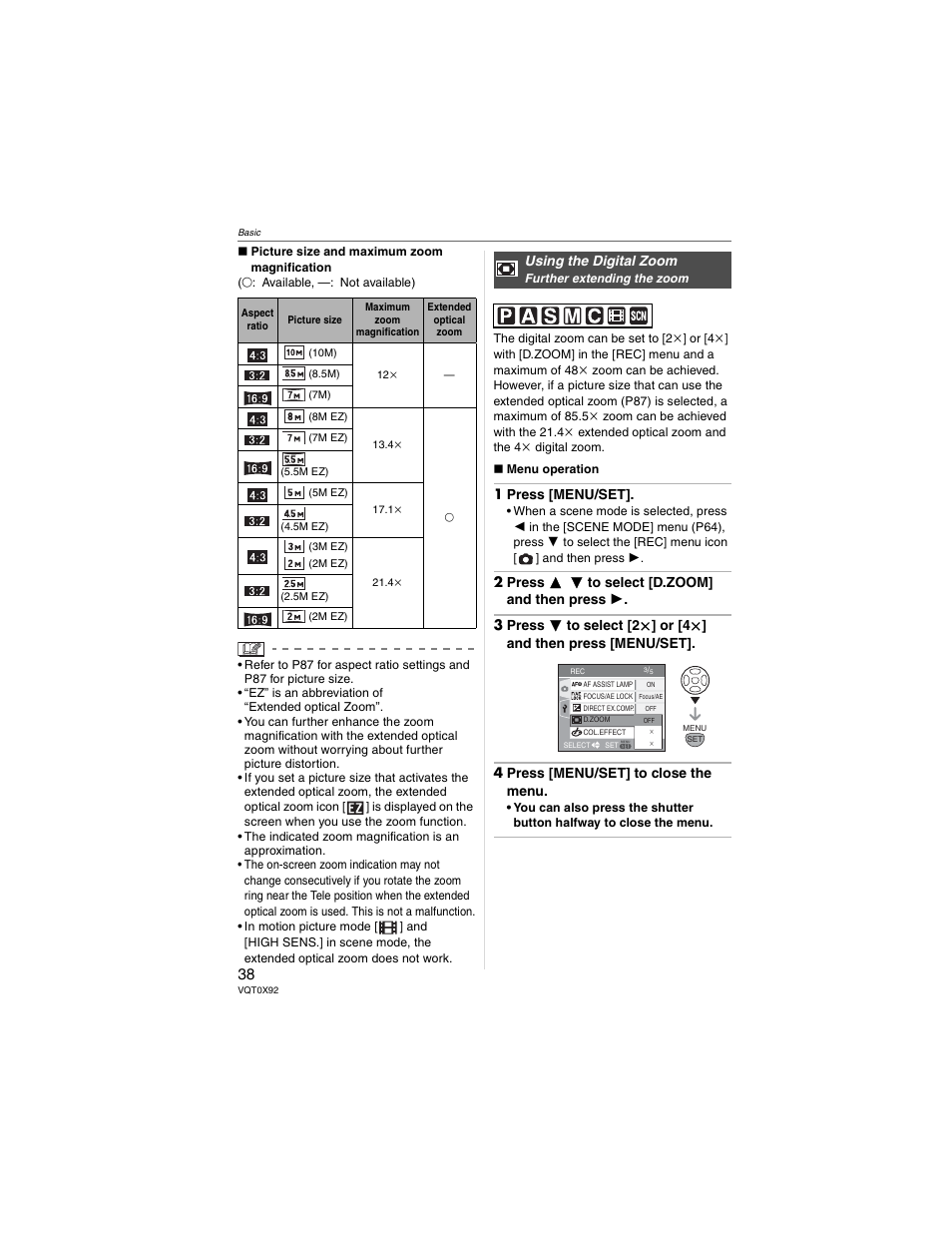 Panasonic DMC-FZ50 User Manual | Page 38 / 144