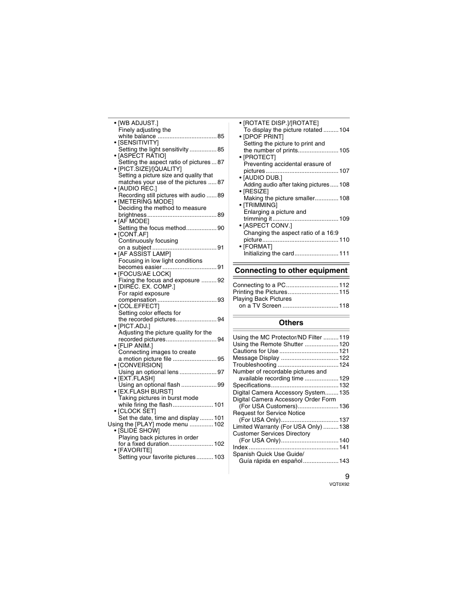Panasonic DMC-FZ50 User Manual | Page 9 / 144