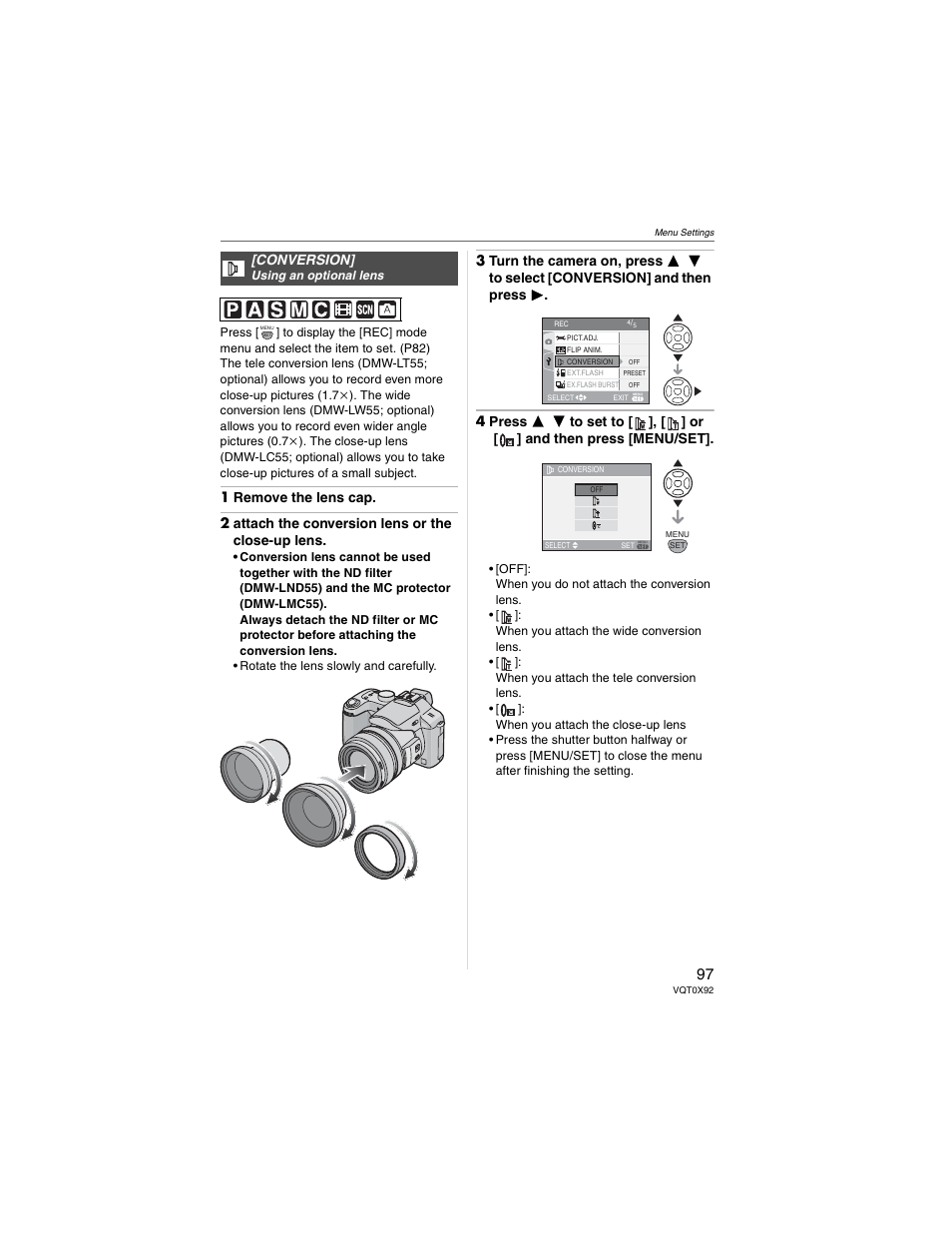 Conversion | Panasonic DMC-FZ50 User Manual | Page 97 / 144