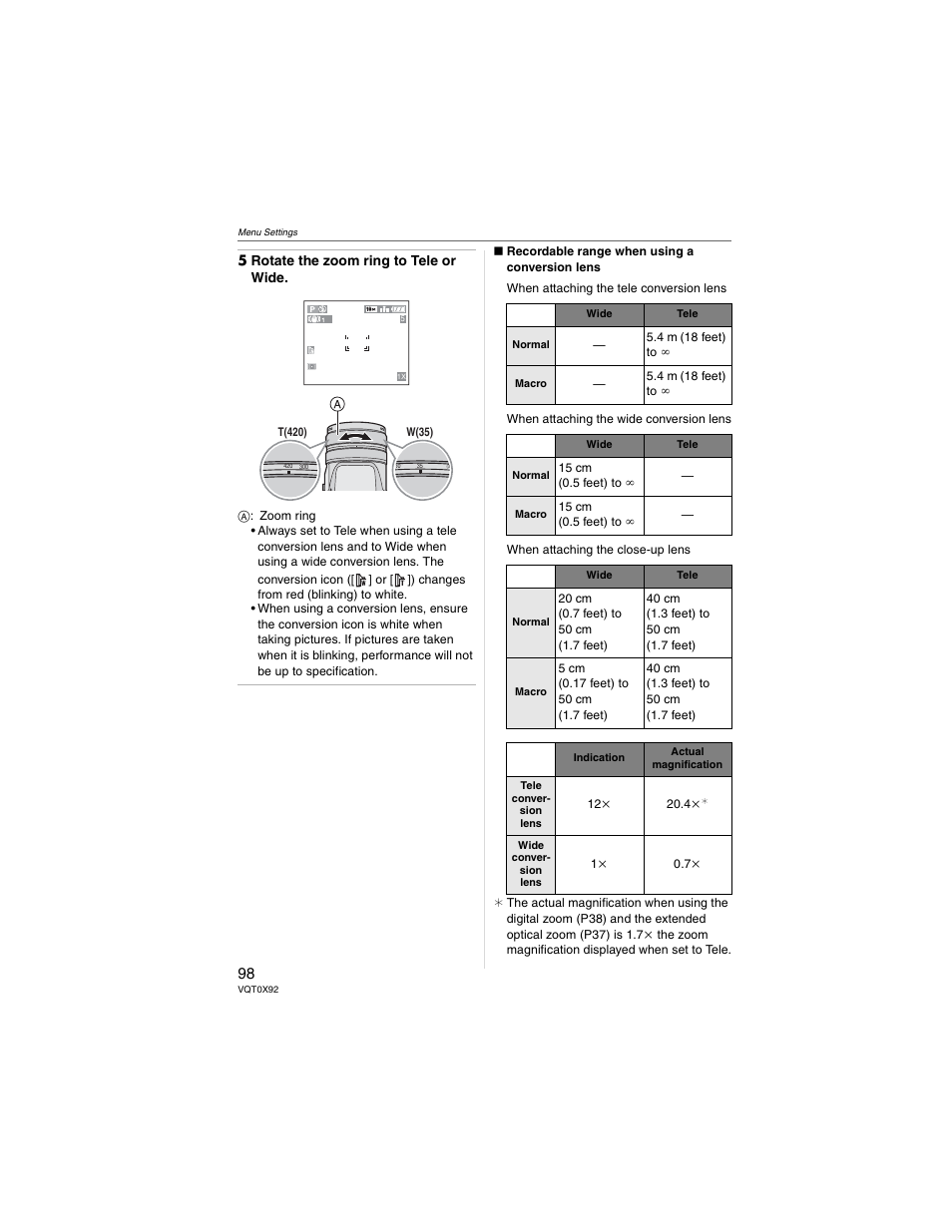 Panasonic DMC-FZ50 User Manual | Page 98 / 144