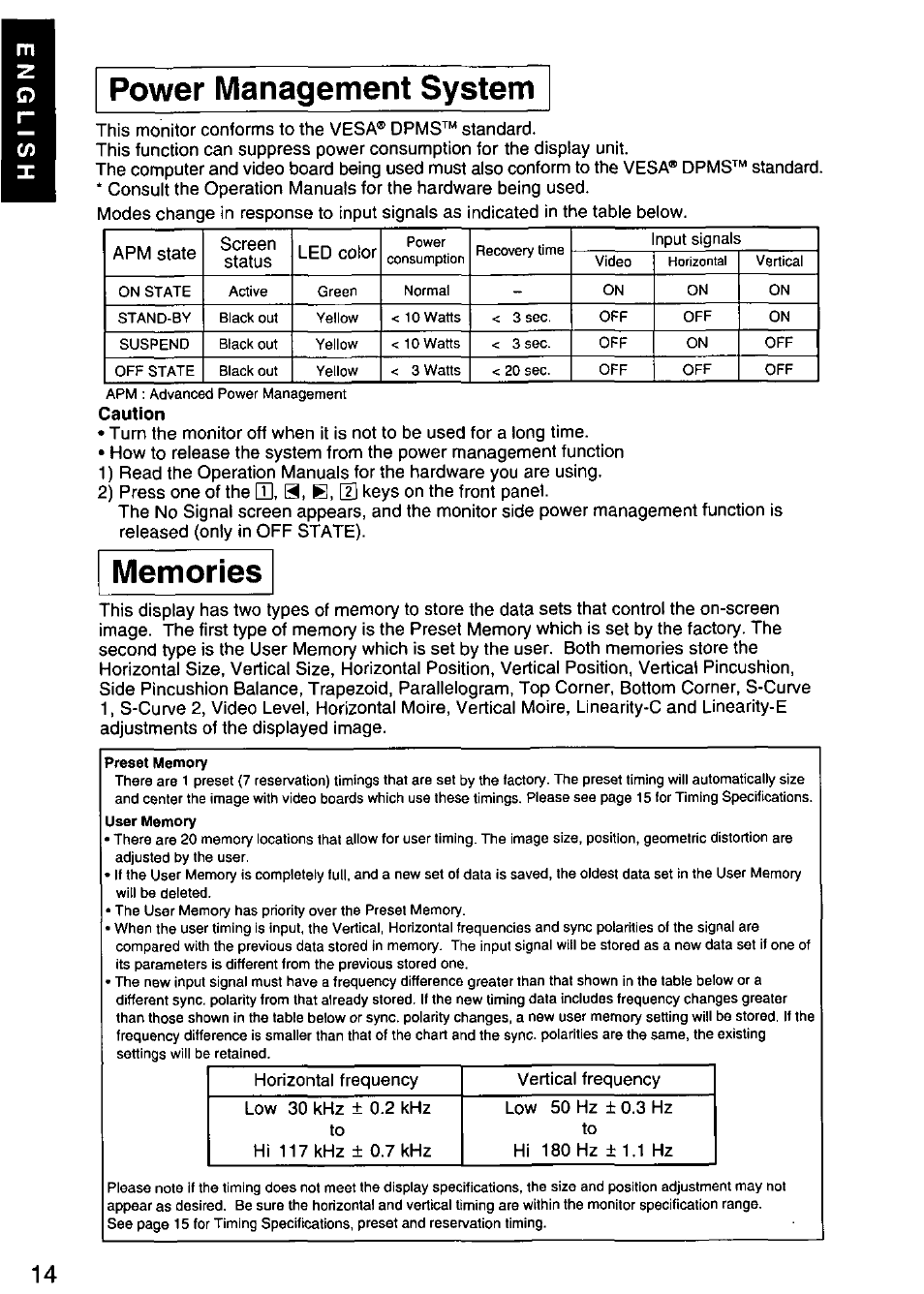 Power management system | Panasonic PANASYNC/PRO TX-D1F64 User Manual | Page 15 / 50