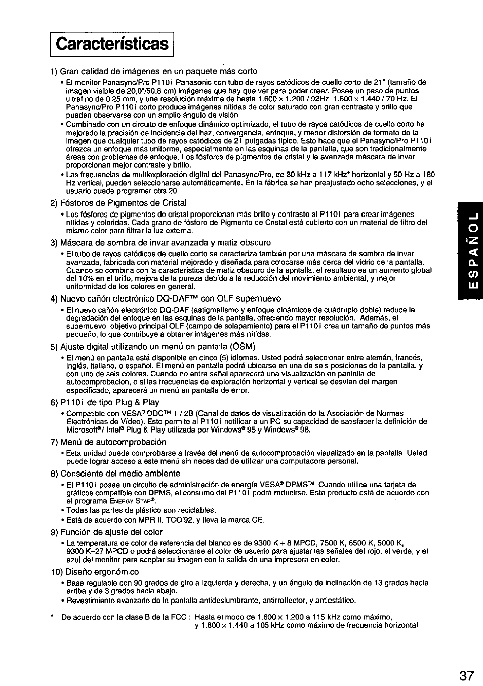 Panasonic PANASYNC/PRO TX-D1F64 User Manual | Page 38 / 50