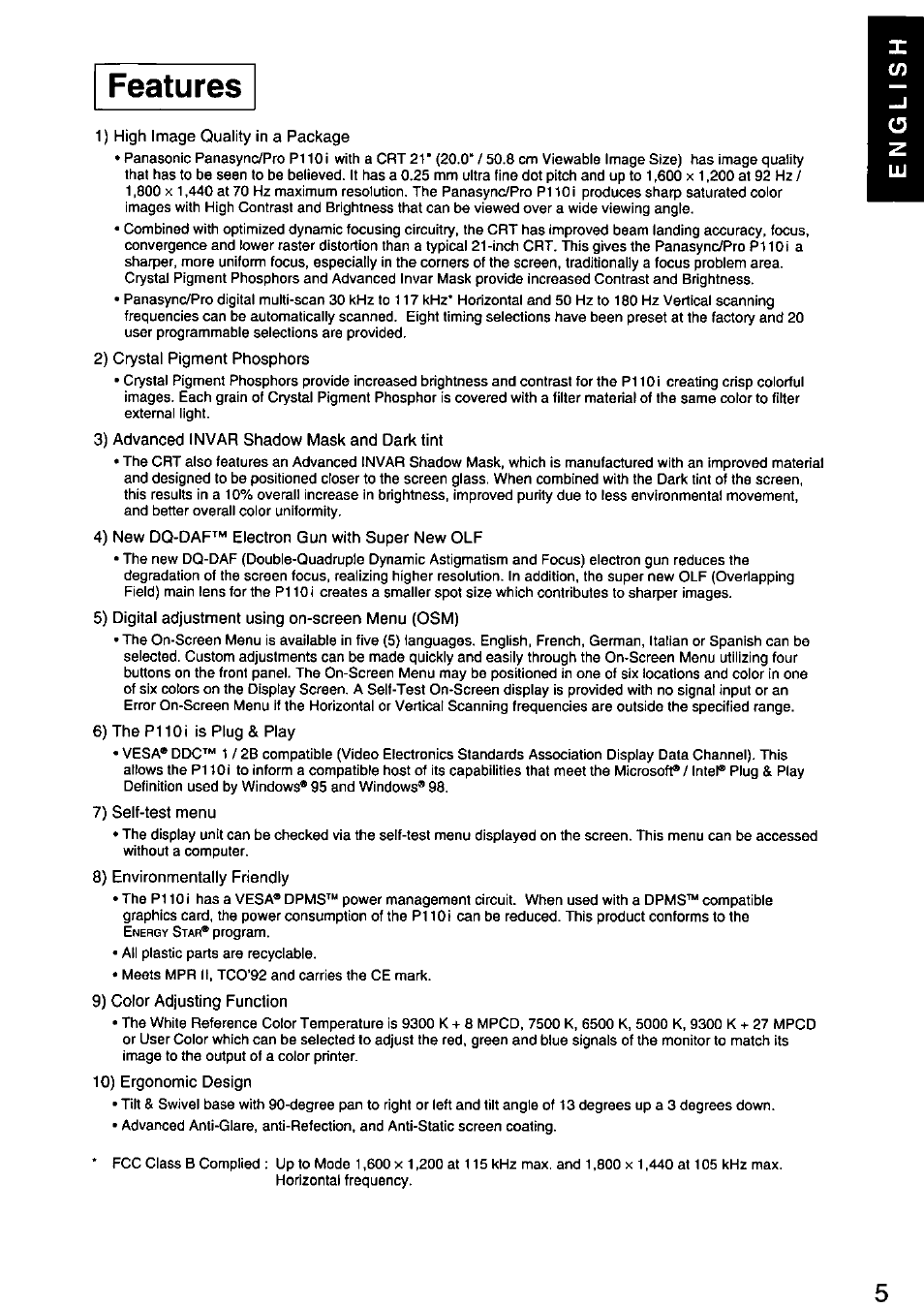 Panasonic PANASYNC/PRO TX-D1F64 User Manual | Page 6 / 50