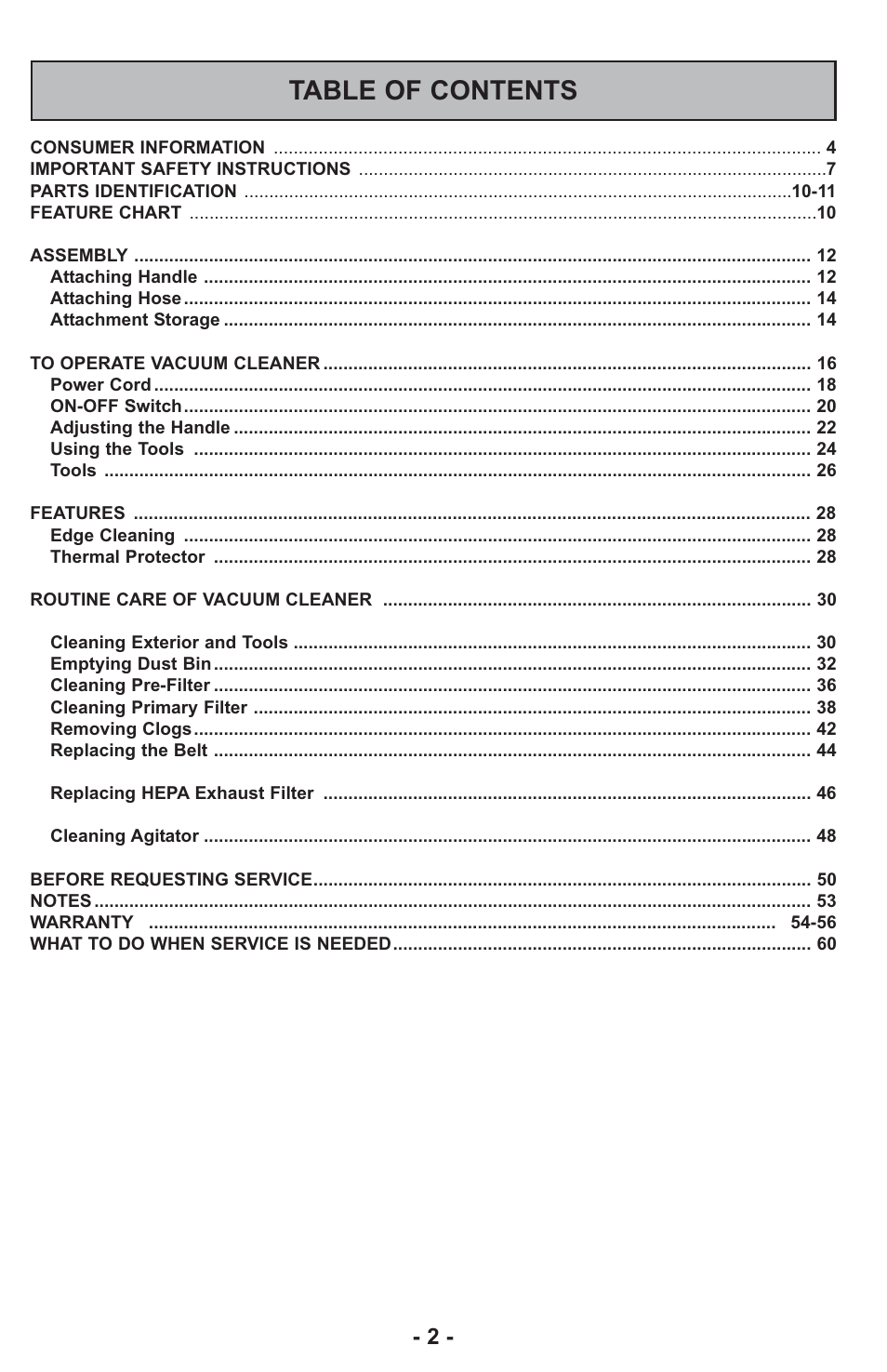 Panasonic ASPIRATEUR MC-UL810 User Manual | Page 2 / 60