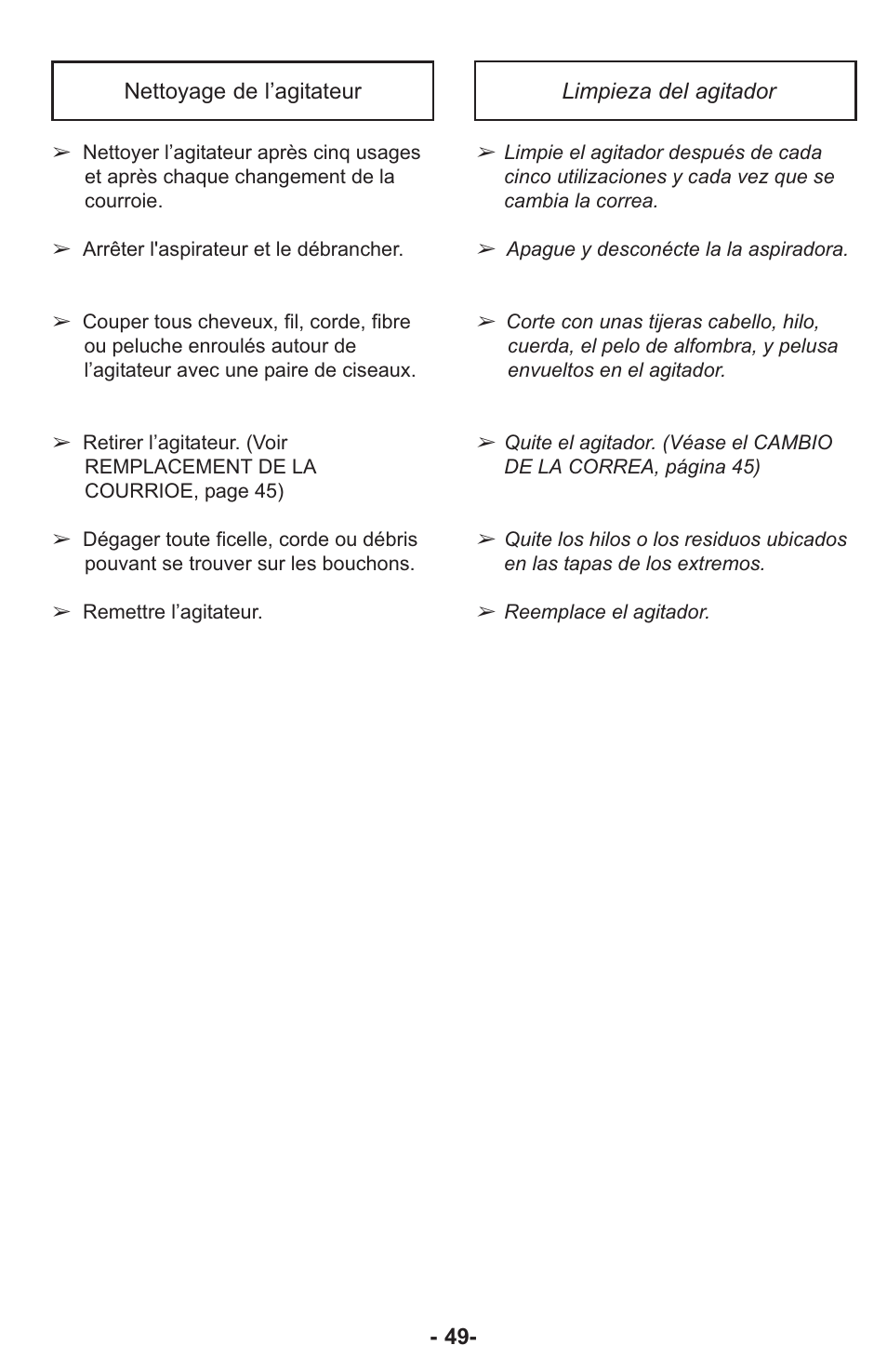 Panasonic ASPIRATEUR MC-UL810 User Manual | Page 49 / 60