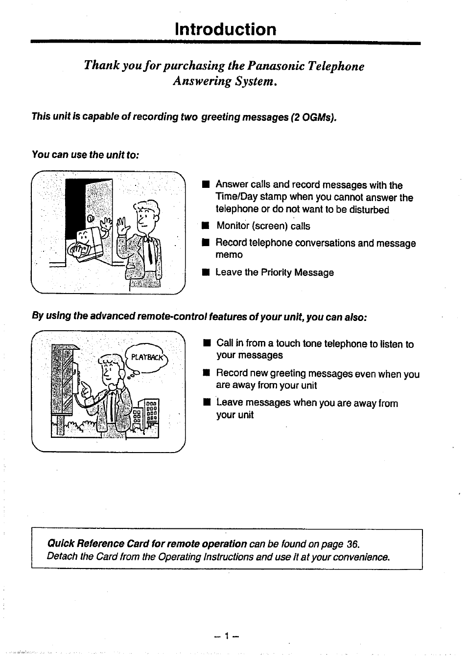 Introduction | Panasonic KX-T1470BA User Manual | Page 2 / 40
