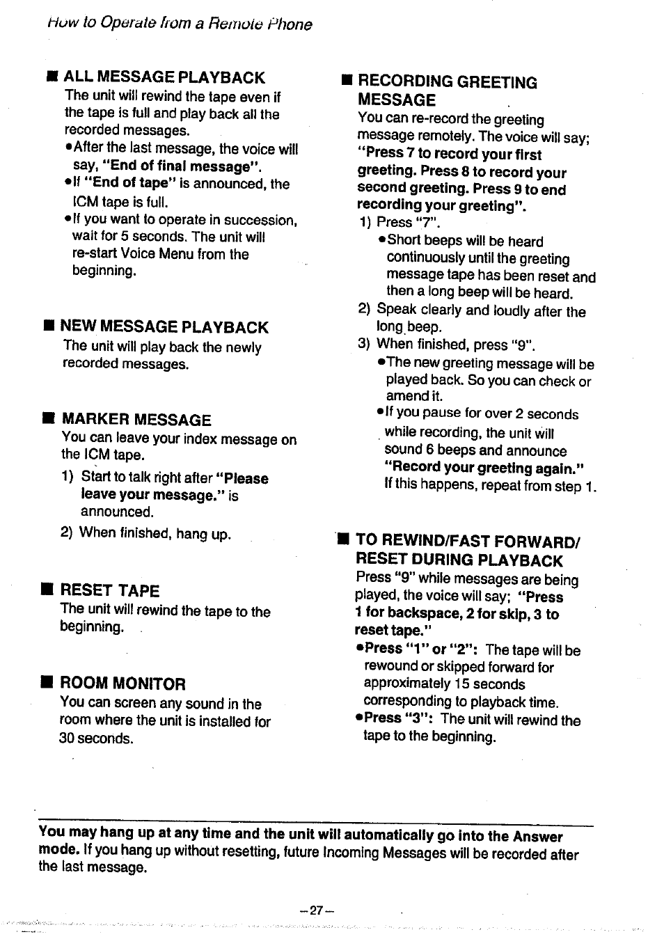 Panasonic KX-T1470BA User Manual | Page 29 / 40
