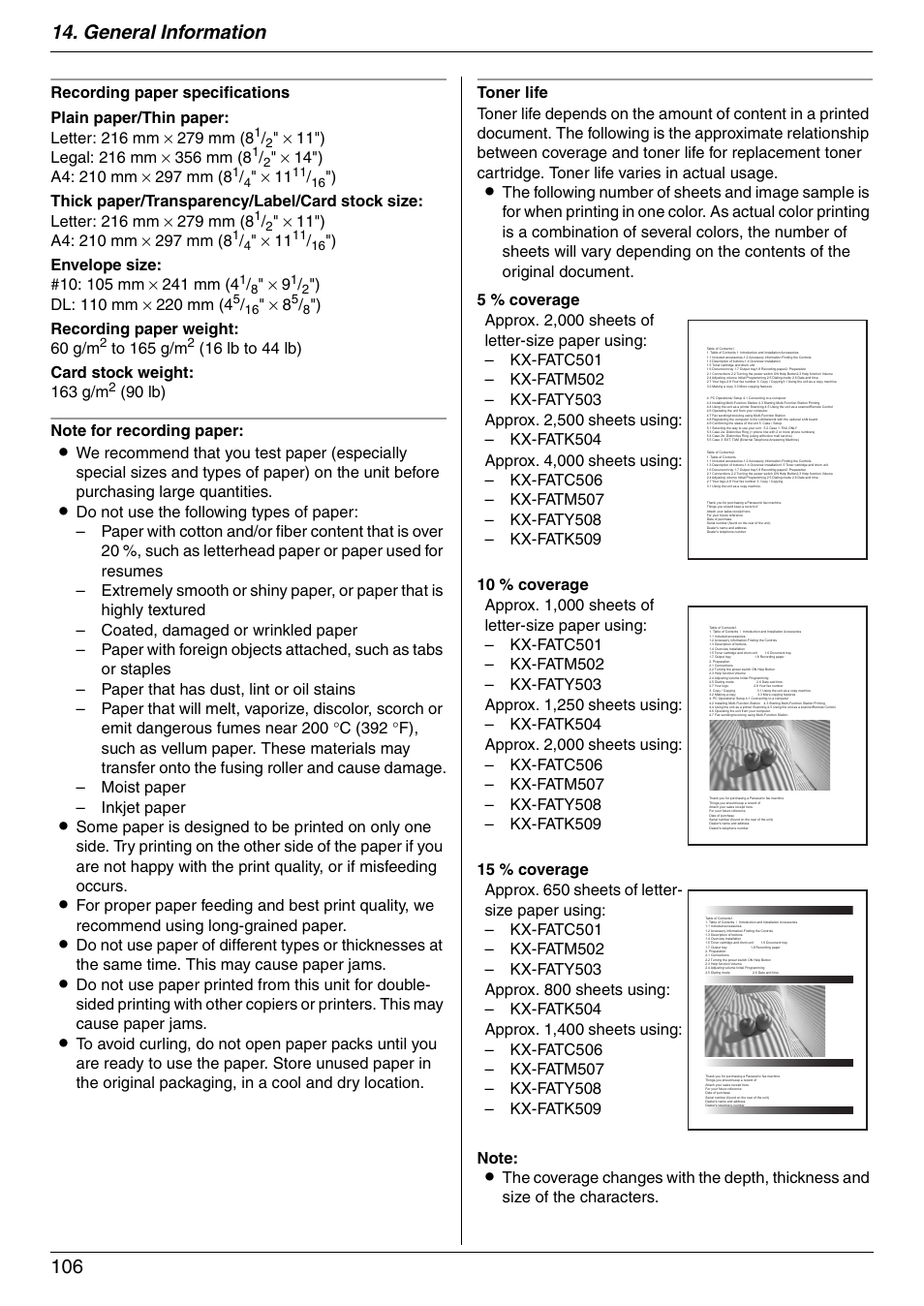 General information 106 | Panasonic KX-MC6040 User Manual | Page 106 / 124