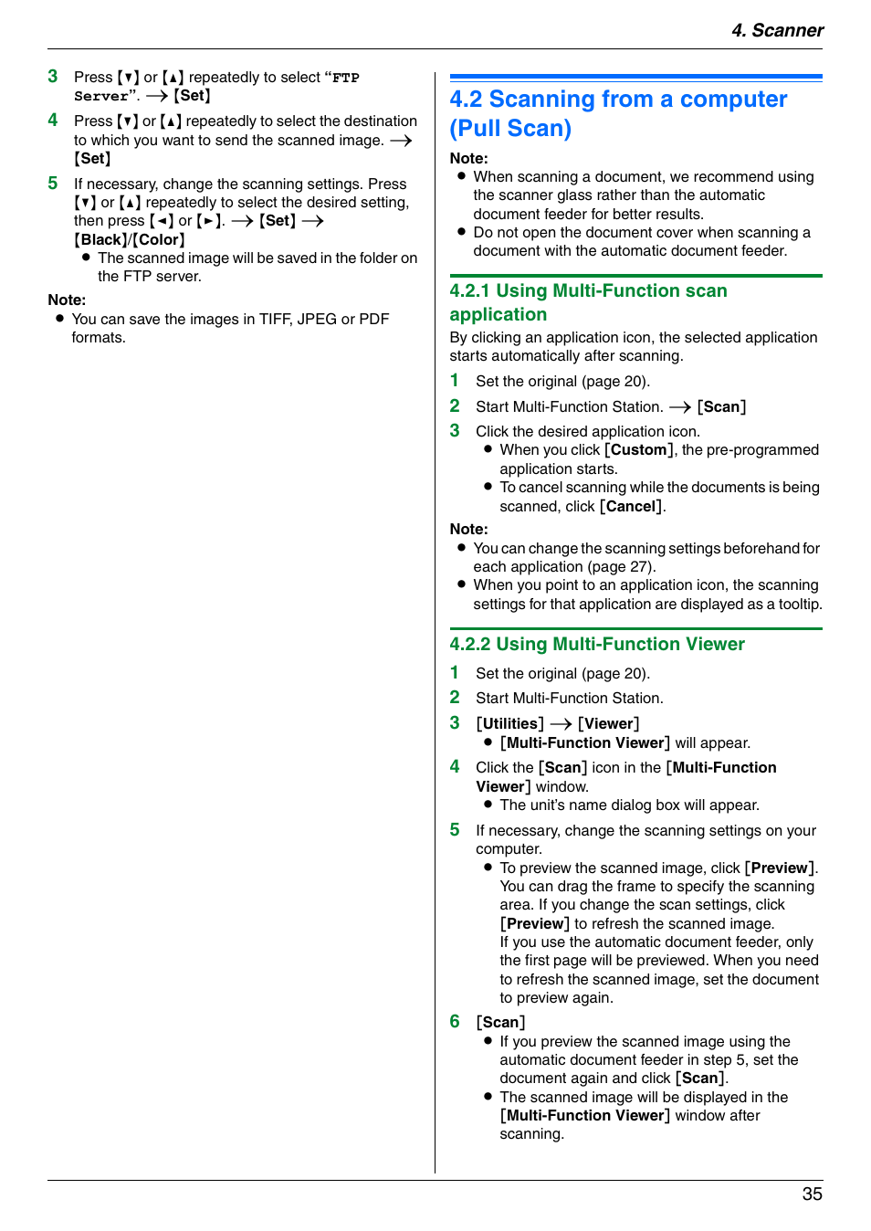 2 scanning from a computer (pull scan), Scanning from a computer (pull scan), 2 scanning from a computer (pull scan) | Panasonic KX-MC6040 User Manual | Page 35 / 124