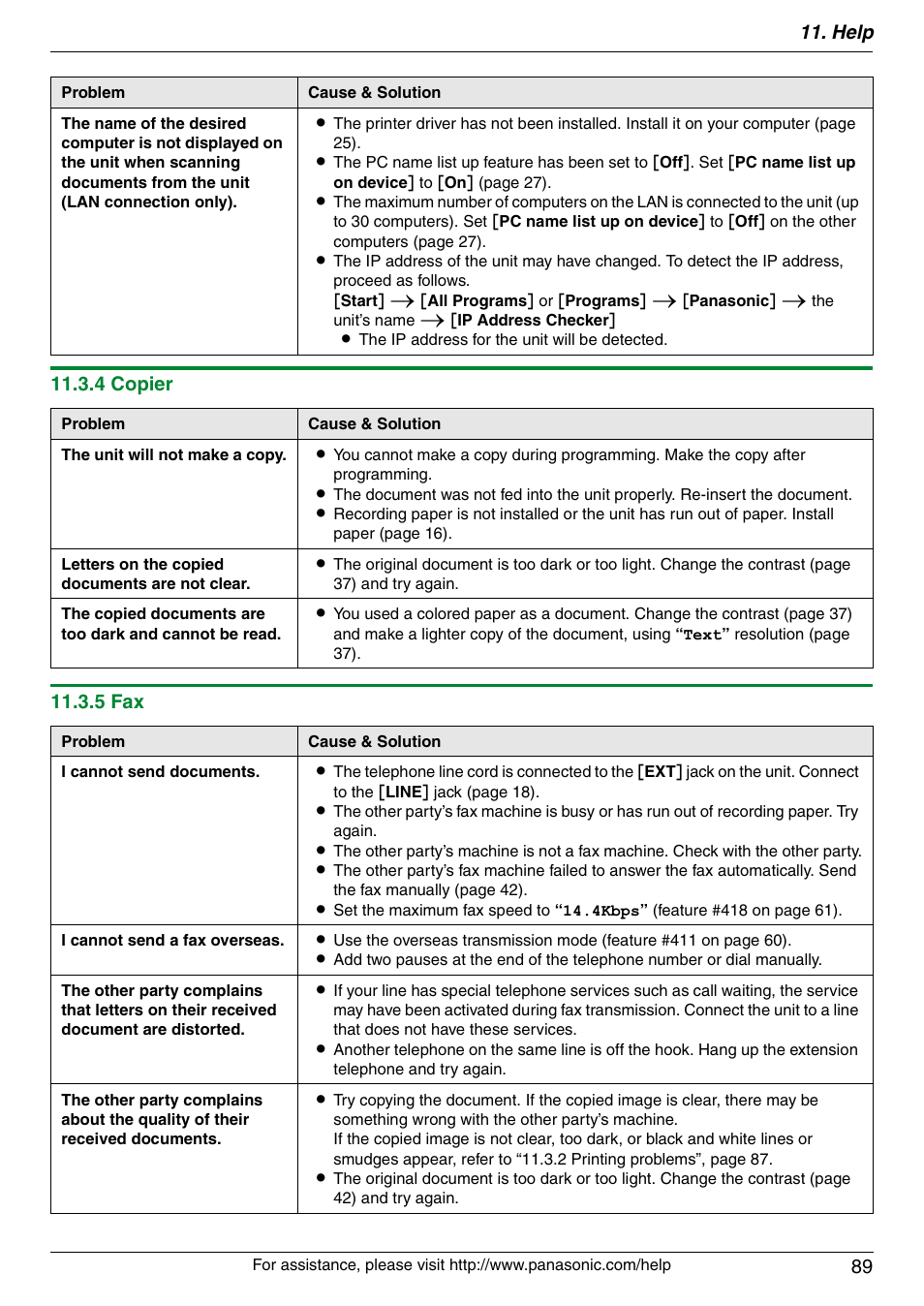 Help 89 | Panasonic KX-MC6040 User Manual | Page 89 / 124