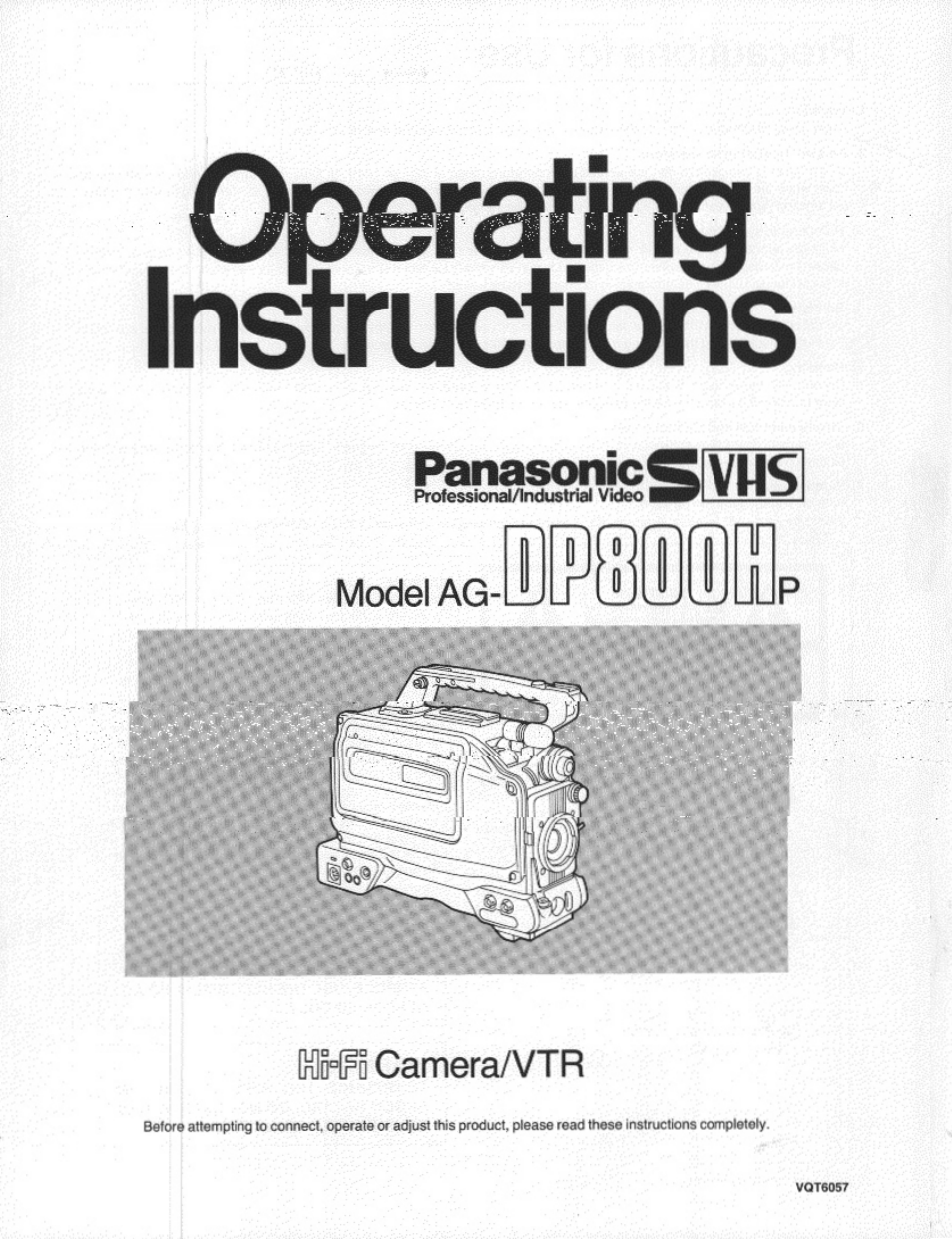 Panasonic AG-DP800HP User Manual | 80 pages