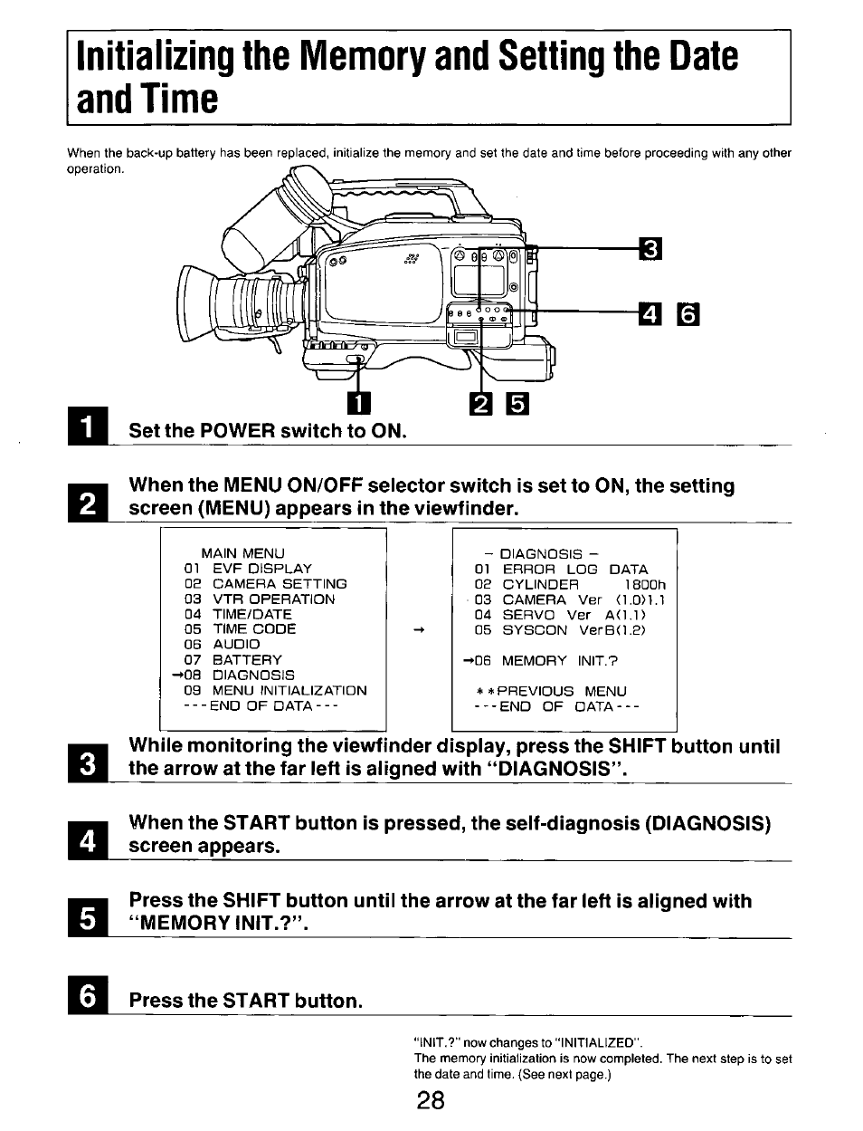 Set the power switch to on, Press the start button | Panasonic AG-DP800HP User Manual | Page 28 / 80