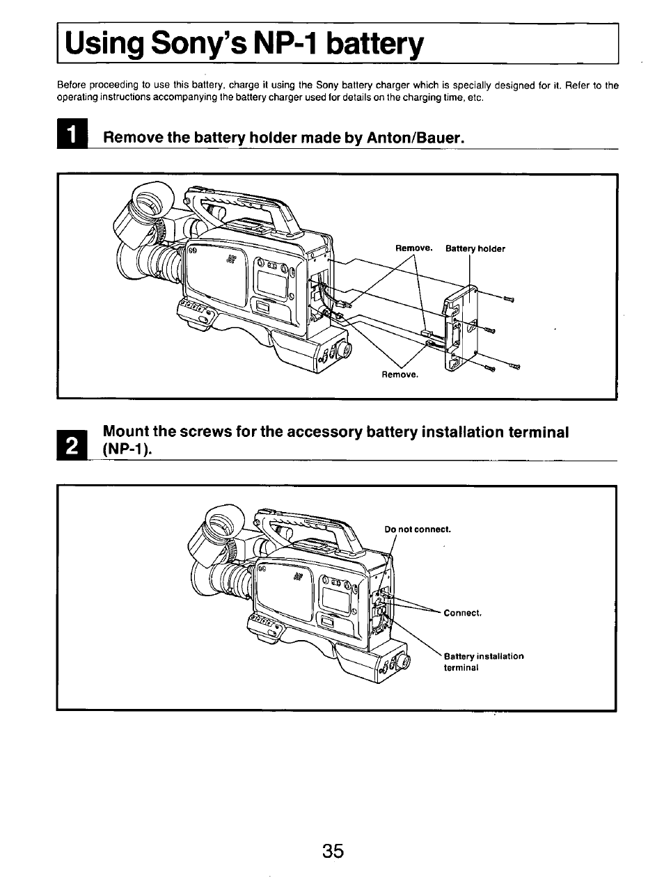 Remove the battery holder made by anton/bauer | Panasonic AG-DP800HP User Manual | Page 35 / 80