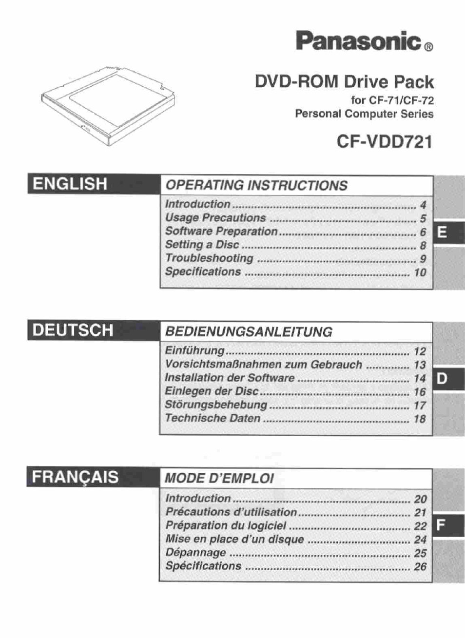 Panasonic CF-VDD721 User Manual | 28 pages