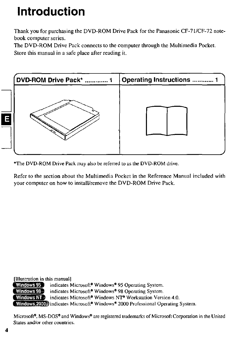 Introduction, Mrnmm | Panasonic CF-VDD721 User Manual | Page 4 / 28
