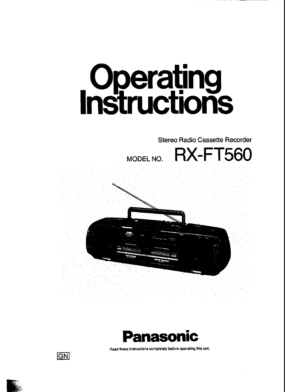 Panasonic RX-FT560 User Manual | 12 pages